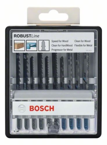 BOSCH 10-delni set žaginih listov za sabljaste žage, robustne linije za les in kovino, s T steblom, Robust Line Wood and Metal T 244 D; T 144 D; T 101 AO; T 101 B; T 101 AOF; T 101 BF; T 118 EOF; T 118 AF; T 118 BF; T 123 X 2607010542