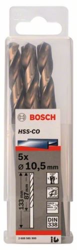 BOSCH Svedri za kovino HSS-Co, DIN 338 10,5 x 87 x 133 mm (5 kosov) 2608585900