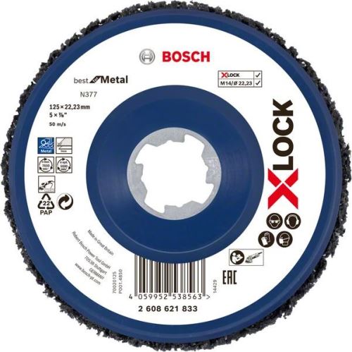 BOSCH X-LOCK čistilna plošča N377 Best for Metal, Ø125mm 2608621833