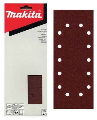 MAKITA brusni papir 115x280 mm 14 lukenj K150, 10 kos P-33059