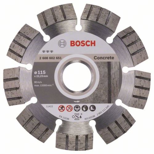 BOSCH Diamantna rezalna plošča Best for Concrete 115 x 22,23 x 2,2 x 12 mm 2608602651