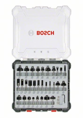 Bosch 30-delni komplet mešanih rezkarjev s 6-milimetrskim vpenjalnim steblom