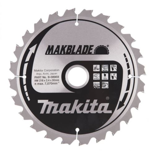 MAKITA žagin list za les MAKBLADE 216x2,4x30 mm 24 zob B-32714