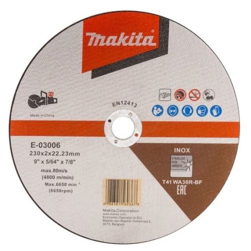 MAKITA rezalna plošča iz nerjavečega jekla 230x2,0x22,23 mm E-03006