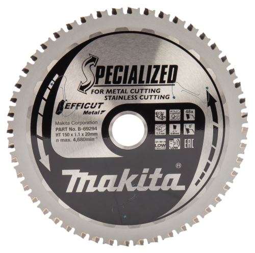 MAKITA žagin list jeklo Efficut 150x1,1x20 mm 48 zob B-69294