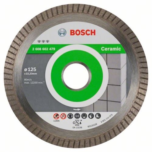 BOSCH Diamantna rezalna plošča Best for Ceramic Extra-Clean Turbo 125 x 22,23 x 1,4 x 7 mm 2608602479