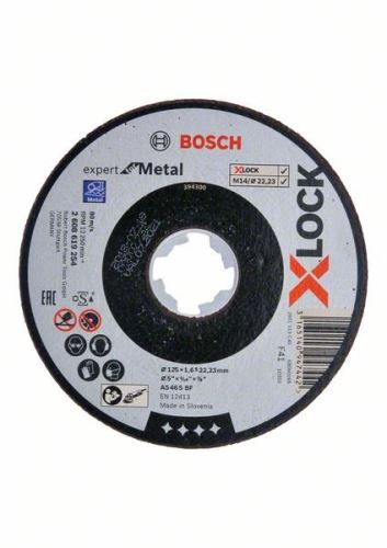 BOSCH X-LOCK Ploščata rezalna plošča Expert for Metal system 125×1,6×22,23 AS 46 S BF, 125 mm, 1,6 mm 2608619254