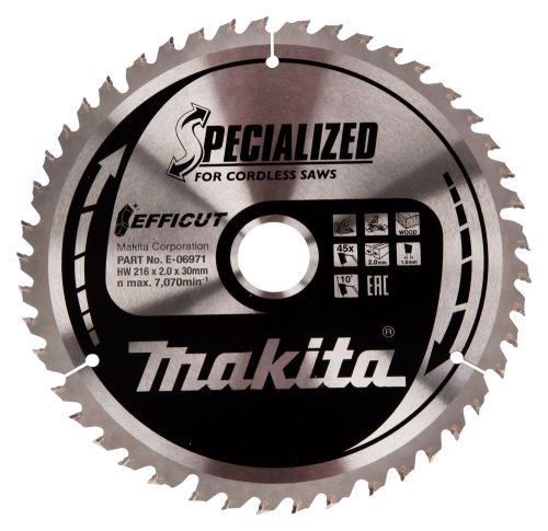 MAKITA žagin list za les Efficut 216x2x30 mm 45 zob E-06971