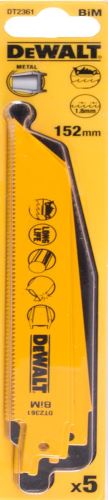 DEWALT Žagin list 152 mm za kovine, pločevine, cevi in profile od 3 do 8 mm (5 kos) DT2361