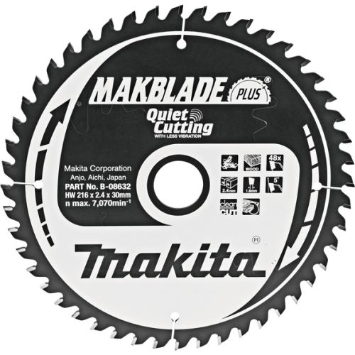 MAKITA žagin list za les MAKBLADEplus 216x2,4x30 mm 48 zob B-08632