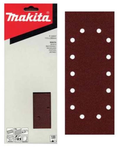 MAKITA brusni papir 115x280 mm 14 lukenj K80, 10 kos P-33021