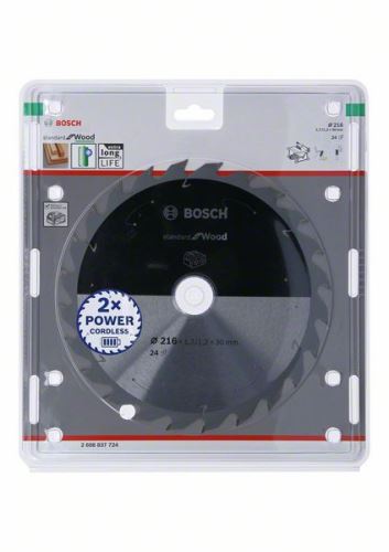 BOSCH žagin list za akumulatorske žage; Standard za les 216x30x1,7/1,2x24T 2608837724