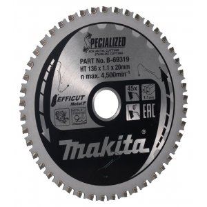 MAKITA žagin list jeklo Efficut 136x1,1x20 mm 45 zob B-69319