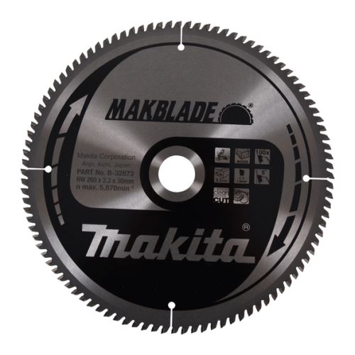 MAKITA žagin list za les MAKBLADE 260x2,3x30 mm 100 zob B-32873