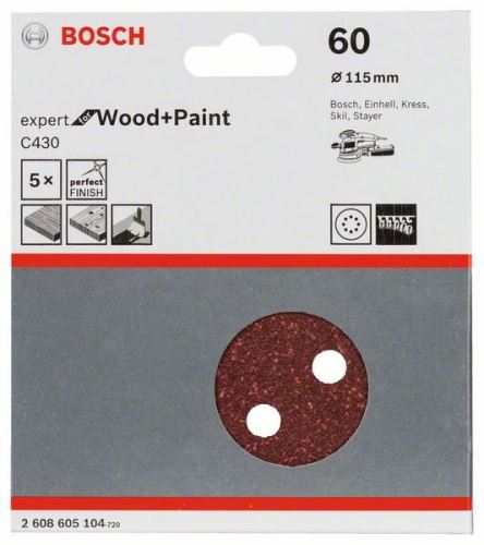 BOSCH Brusni papir C430, paket 5 115 mm, 60 2608605104