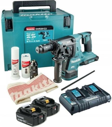 Makita Akumulatorsko kladivo z zamenljivo vpenjalno glavo Li-ion LXT 2x18V/5,0Ah, Makpac DHR281PT2J