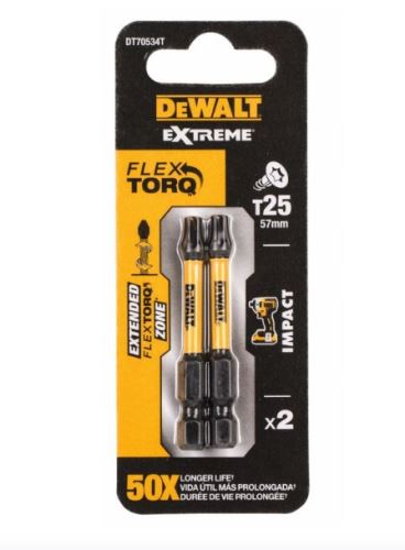 DeWALT Torx vijačni nastavek TORX T25, EXTREME (2 kosa) DT70534T