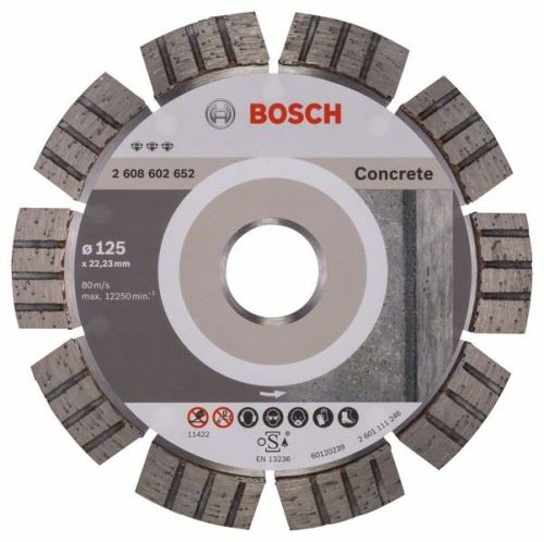 BOSCH Diamantna rezalna plošča Best for Concrete 125 x 22,23 x 2,2 x 12 mm 2608602652