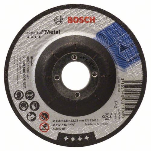 BOSCH Profilirana rezalna plošča Expert for Metal A 30 S BF, 125 mm, 2,5 mm 2608600221