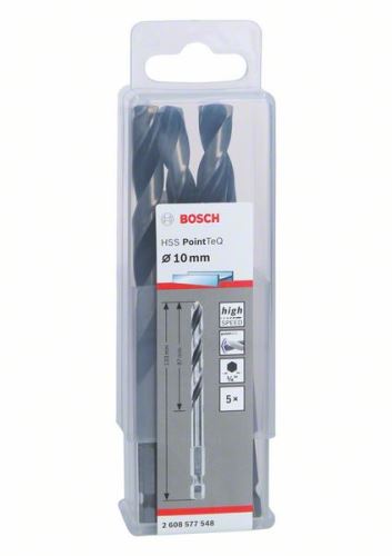 BOSCH Sveder za kovino HSS PointTeQ HEX s 6-točkovnim steblom; 10,0 mm 2608577548