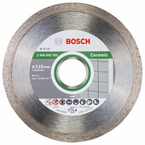 BOSCH Diamantna rezalna plošča Standard for Ceramic 115 x 22,23 x 1,6 x 7 mm 2608602201