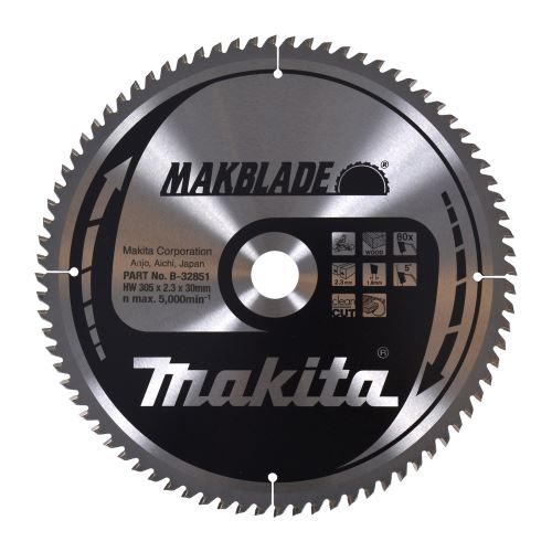 MAKITA žagin list za les MAKBLADE 305x2,3x30 mm 80 zob B-32851