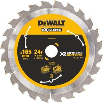 Žagin list DEWALT (idealen za žage FLEXVOLT), 165 x 20 mm, 24 zob DT99560