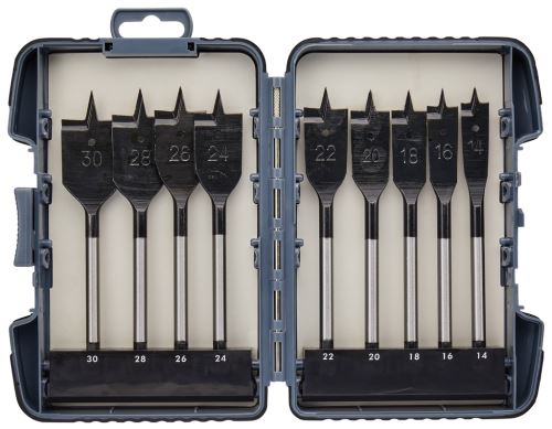 MAKITA set ploščatih svedrov za les 14;16;18;20;22;24x125/150 in 26;28;30x130/160 mm, 9 kosov P-80802