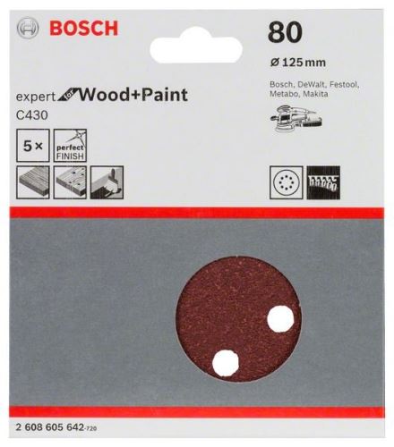 BOSCH Brusni papir C430, paket 5 125 mm, 80 2608605642