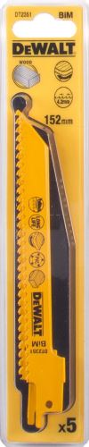 DEWALT Bimetalni žagin list za les in plastiko, 152 mm (5 kosov) DT2351