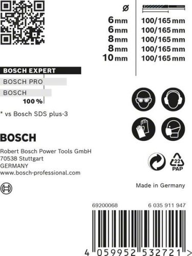 BOSCH EXPERT SDS plus-7X set 6/6/8/8/10 mm, 5 kosov 2608900198