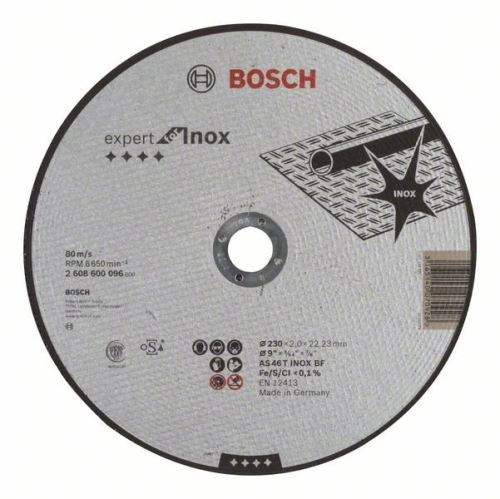 BOSCH Rezalna plošča ravna Expert za Inox AS 46 T INOX BF, 230 mm, 2,0 mm 2608600096