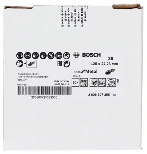 BOSCH vlaknasti brus R574, Best for Metal D = 125 mm; K = 36 2608607255