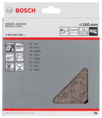 BOSCH Trd polirni filc, 160 mm (2 kosa) 3608604000