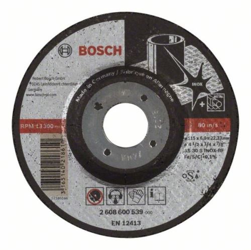 BOSCH Profilirana plošča za grobo obdelavo Expert za Inox AS 30 S INOX BF, 115 mm, 6,0 mm 2608600539