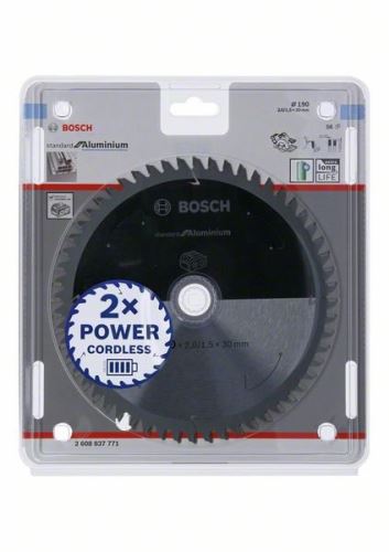 BOSCH žagin list za akumulatorske žage; Standard za aluminij 190x30x2/1,5x56T 2608837771