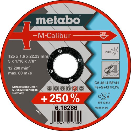 METABO Brusilna plošča M-CALIBUR 115 x 1,6 x 22,23 INOX, TF 41 616285000