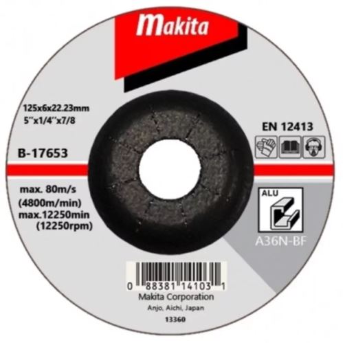 MAKITA brusilna plošča aluminij 125x6x22,23 mm B-17653