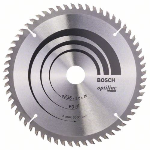 BOSCH žagin list Optiline Wood 235 x 30/25 x 2,8 mm, 60 2608641192