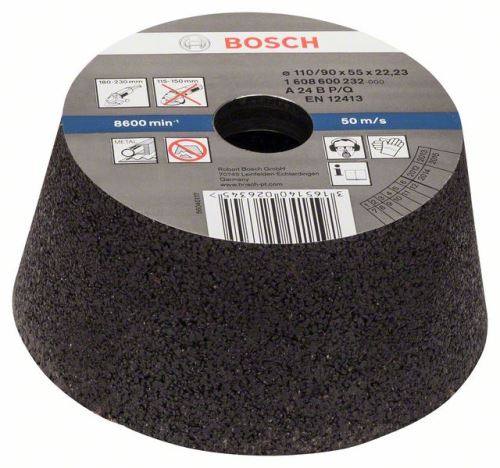 BOSCH Brusilni lonec, stožčast - kovina/lito železo 90 mm, 110 mm, 55 mm, 24 1608600232