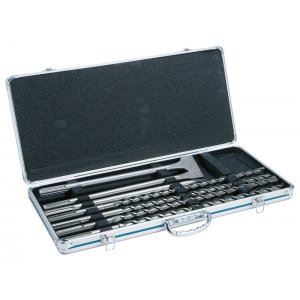 MAKITA set dleta in svedrov SDS-Max v aluminijastem kovčku: svedri 18, 20, 22, 25x540 mm, kani + 2x ploščato dleto 25 mm D-42494