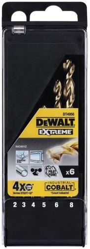 DeWALT Komplet svedrov za kovino HSS-E COBALT v plastični škatli / 2, 3, 4, 5, 6, 8 mm / (6 kos) DT4956