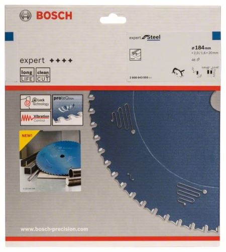 BOSCH List krožne žage Expert for Steel 184 x 20 x 2,0 mm, 48 2608643055