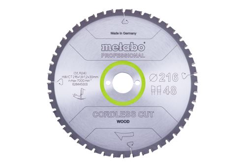 METABO Žagin list 216 x 30 mm, 48 zob, 5° neg CordlessCutProf 628445000