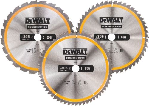 Komplet žaginih listov DEWALT (3 kosi) 305 x 30 mm / 1 x DT1958, 1 x DT1959, 1 x DT1960 / DT1964