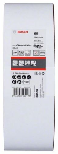 BOSCH 10-delni set brusilnih trakov X440 75 x 533 mm, 60 2608606081