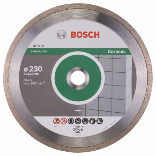 BOSCH Diamantna rezalna plošča Standard for Ceramic 230 x 22,23 x 1,6 x 7 mm 2608602205