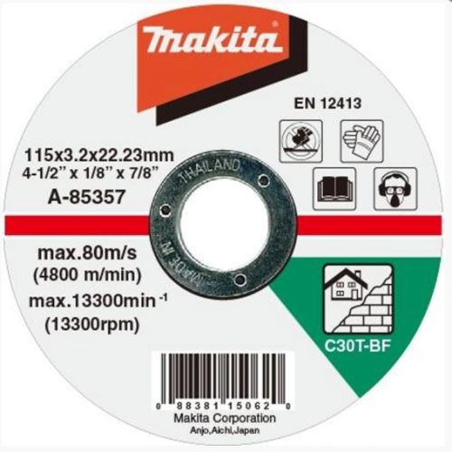 MAKITA disk rezalni kamen 115x3x22 mm A-85357