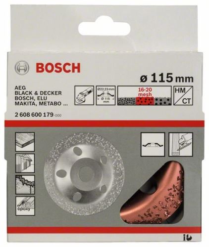 BOSCH Lončasto kolo iz karbidne trdine 115 x 22,23 mm; srednja, poševna 2608600179