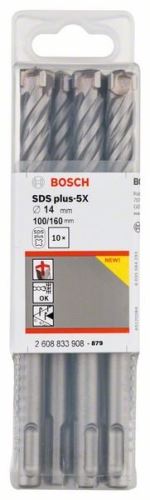 BOSCH Vrtalno kladivo SDS-plus-5X 14 x 100 x 160 mm (10 kosov) 2608833908